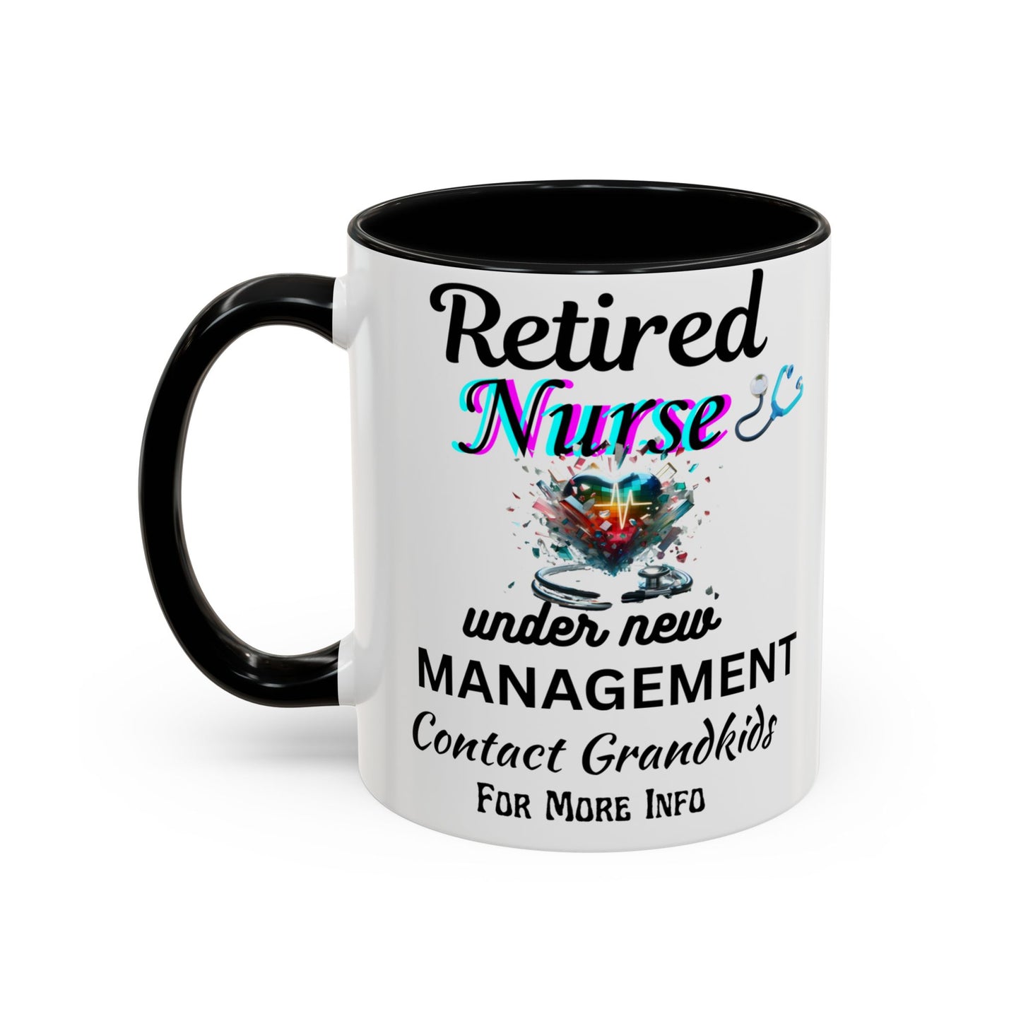 Retired Nurse Coffee Mug, Fun Gift for Retirement, Personalized Mug for Nurses, Coffee Cup for Grandkids Contact, Perfect for Holidays