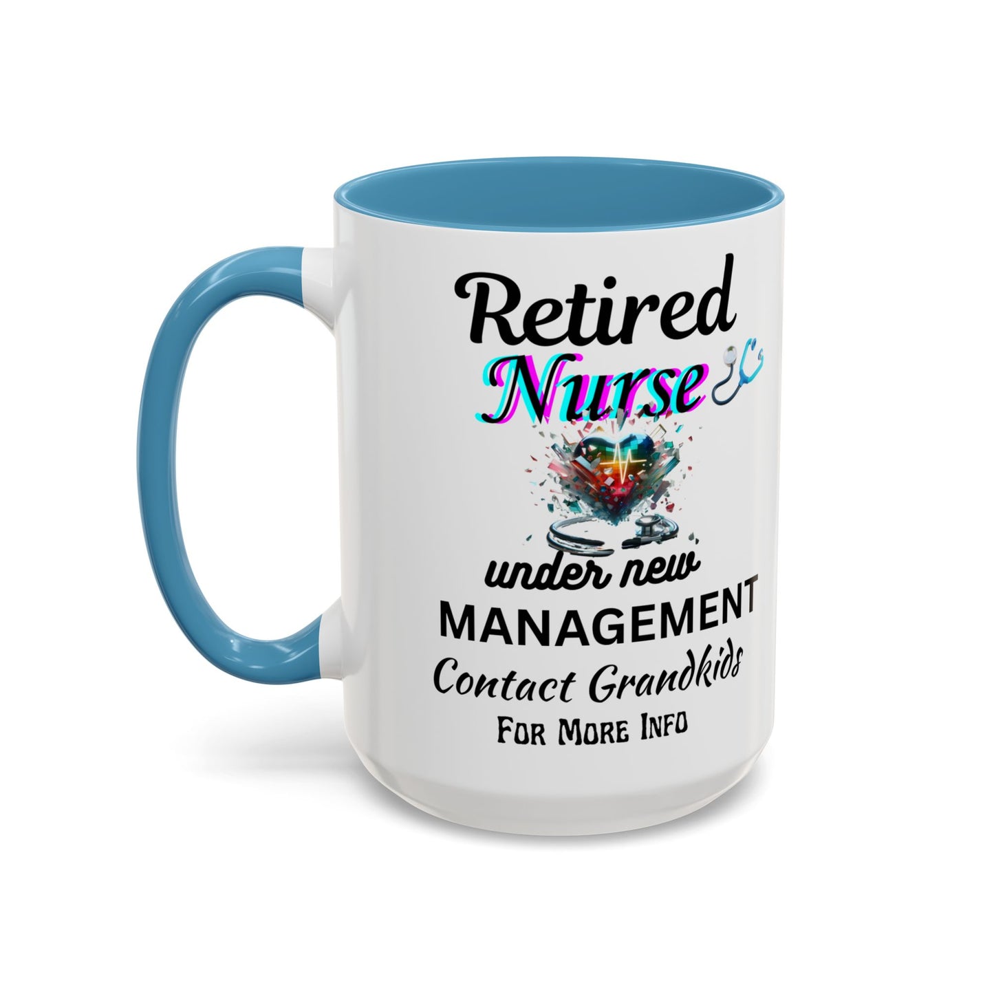 Retired Nurse Coffee Mug, Fun Gift for Retirement, Personalized Mug for Nurses, Coffee Cup for Grandkids Contact, Perfect for Holidays