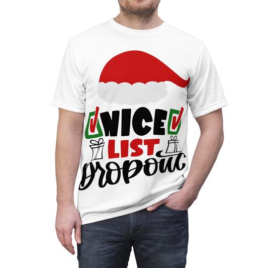 Nice List Dropout Unisex Cut & Sew Tee (AOP)