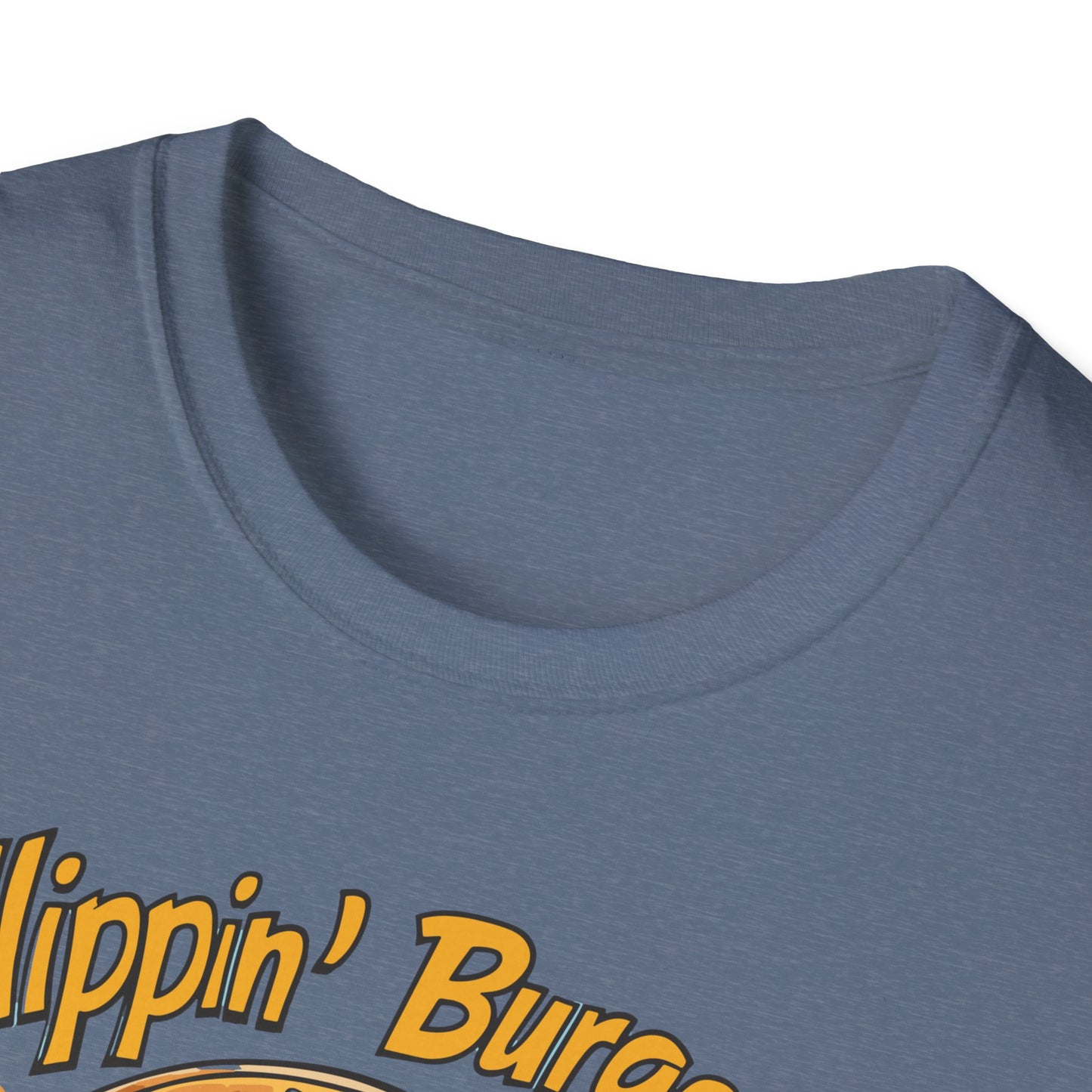 Flippin' Burgers Droppin Punchlines T-Shirt | Father's Day Gift | Unisex Tee for Dads | Comfortable Casual Wear | Gift for Dad | Fire Theme