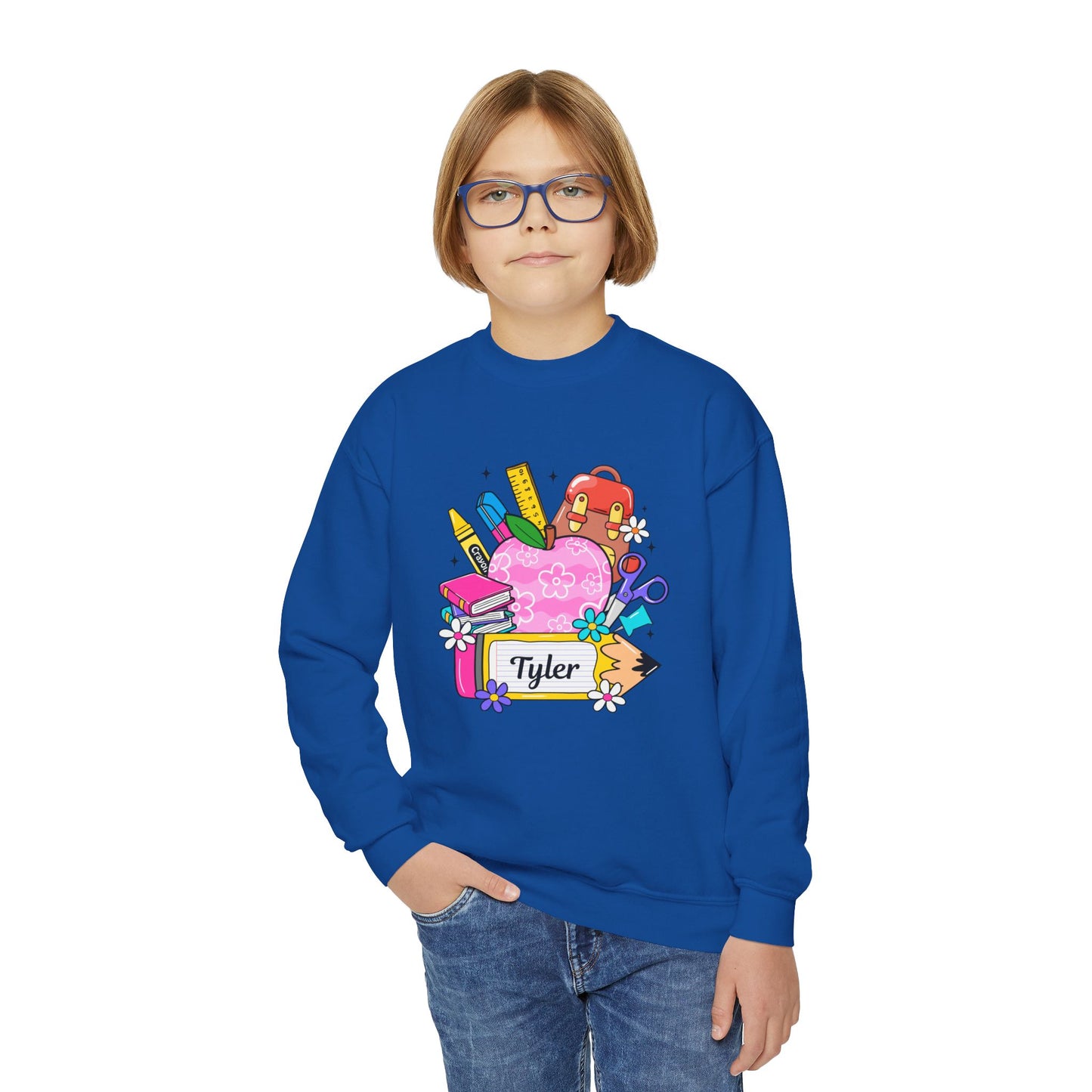 Custom name unisex alphabet sweatshirt for youth, toddlers & adults. Toddler and preschool gift, First Day Of School, fun shirt for youth