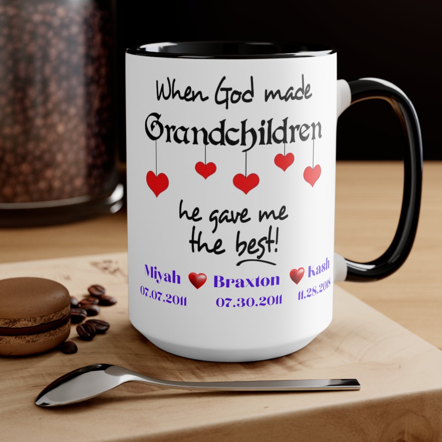 Personalized Grandma Mug With Names, Gift for Grandma, Grandparent Mug, Grandma Mug with Grandchildren's Name, Grandma Cup with Names