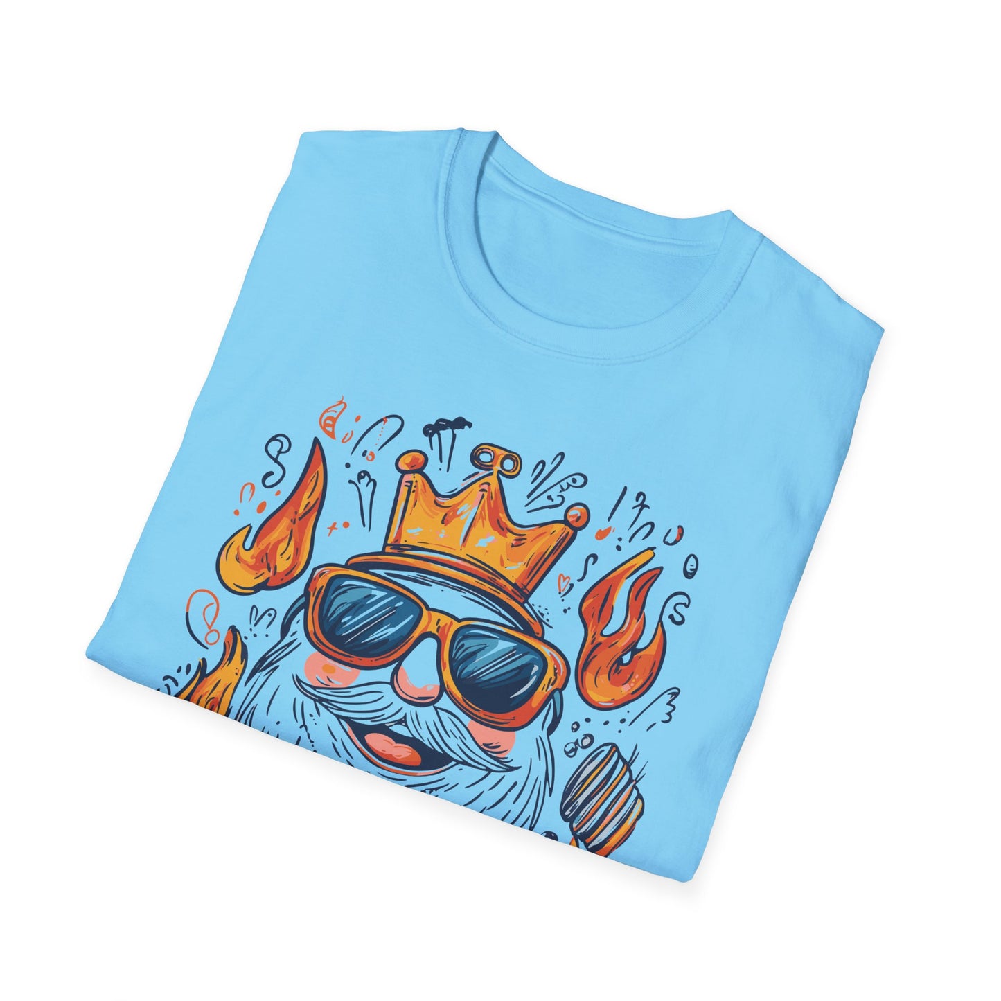 King of the Grill, Master of Dad Jokes T-Shirt | Father's Day Gift | Unisex Tee for Dads | Comfortable Casual Wear | Gift for Dad | Fire Theme