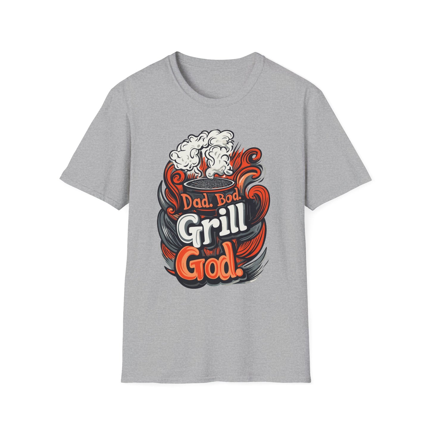 Dad, Bod Grill God T-Shirt | Father's Day Gift | Unisex Tee for Dads | Comfortable Casual Wear | Gift for Dad | Fire Theme