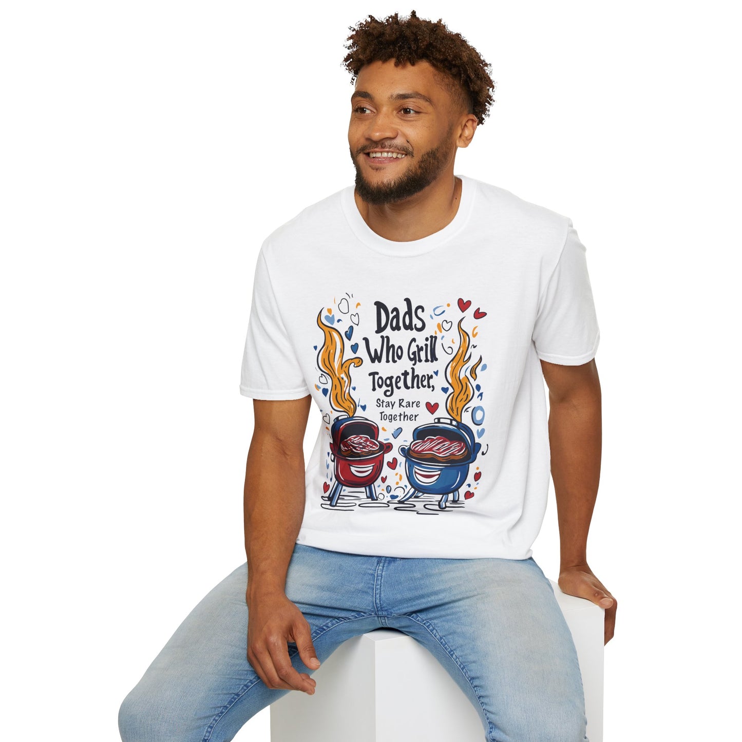 Dads Who Grill Together Stay Rare Together T-Shirt | Father's Day Gift | Unisex Tee for Dads | Comfortable Casual Wear | Gift for Dad | Fire Theme