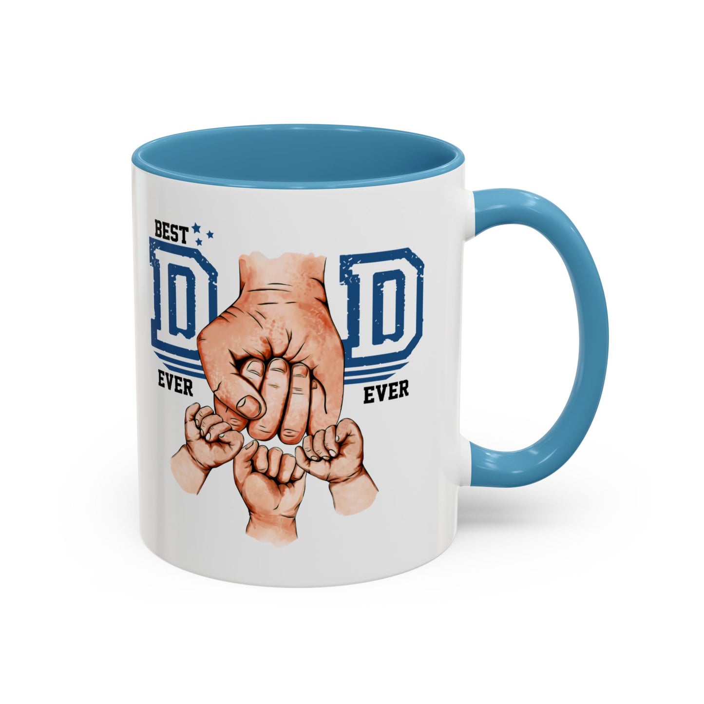 Best Dad Ever 3-kids Accent Coffee Mug | Father's Day Gift, Dad Mug, Coffee Lover Gift, Family Appreciation, Unique Drinking Cup