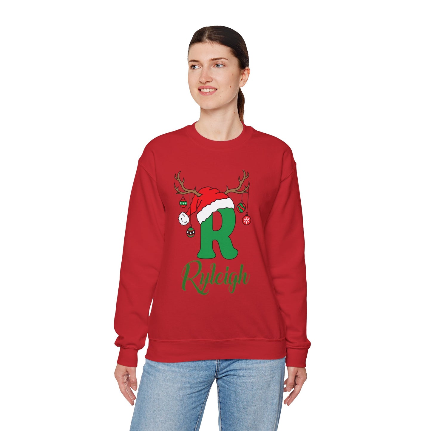 Custom Christmas Alphabet Matching Family Sweatshirt, Personalized Xmas Sweater Christmas Alphabet Gifts Family Reunion Christmas Sweatshirt