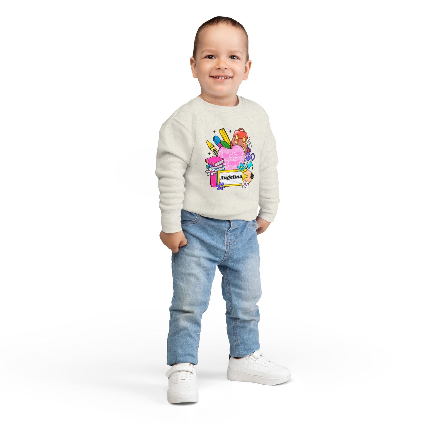 Custom name unisex alphabet sweatshirt for youth, toddlers & adults. Toddler and preschool gift, First Day Of School, fun shirt for youth
