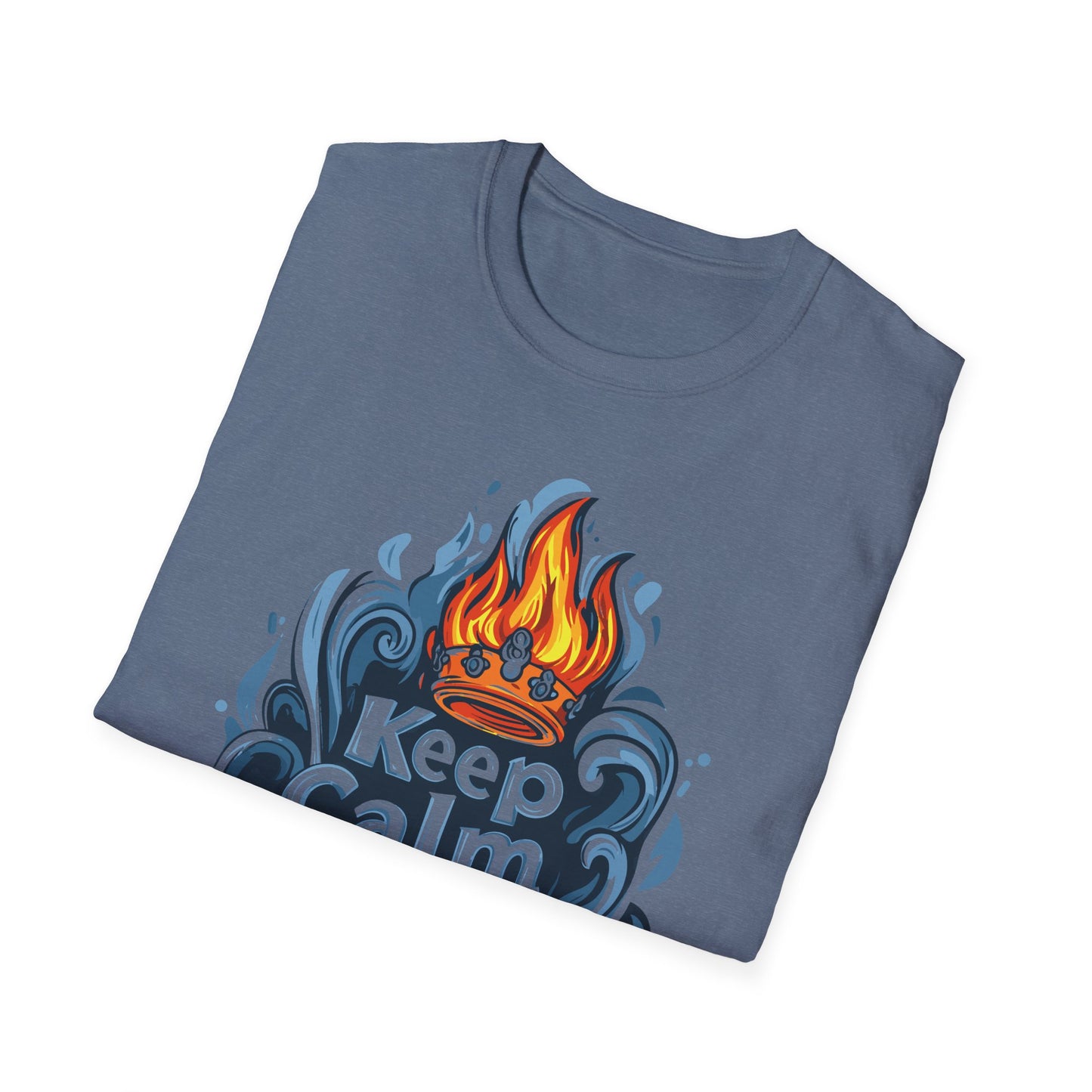 Keep Calm and Grill On T-Shirt | Father's Day Gift | Unisex Tee for Dads | Comfortable Casual Wear | Gift for Dad | Fire Theme