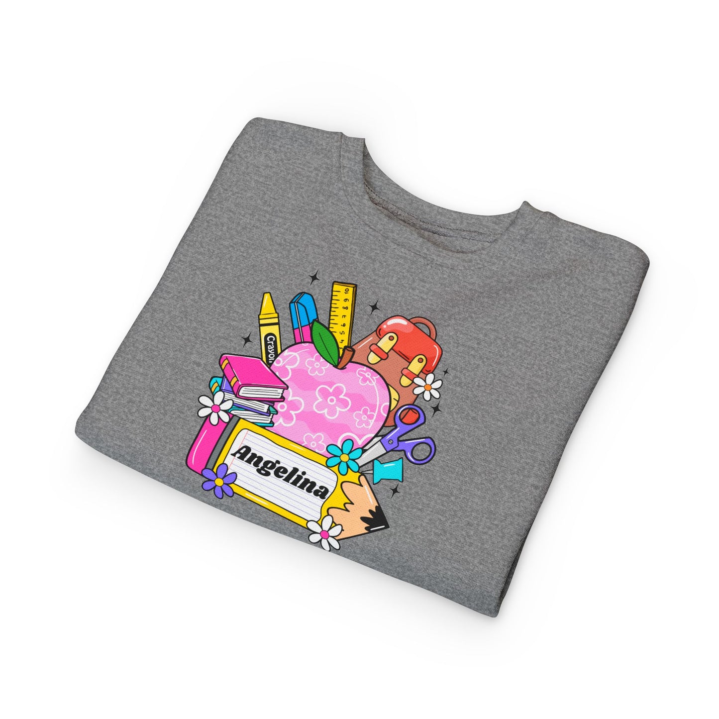 Custom name unisex alphabet sweatshirt for youth, toddlers & adults. Toddler and preschool gift, First Day Of School, fun shirt for youth