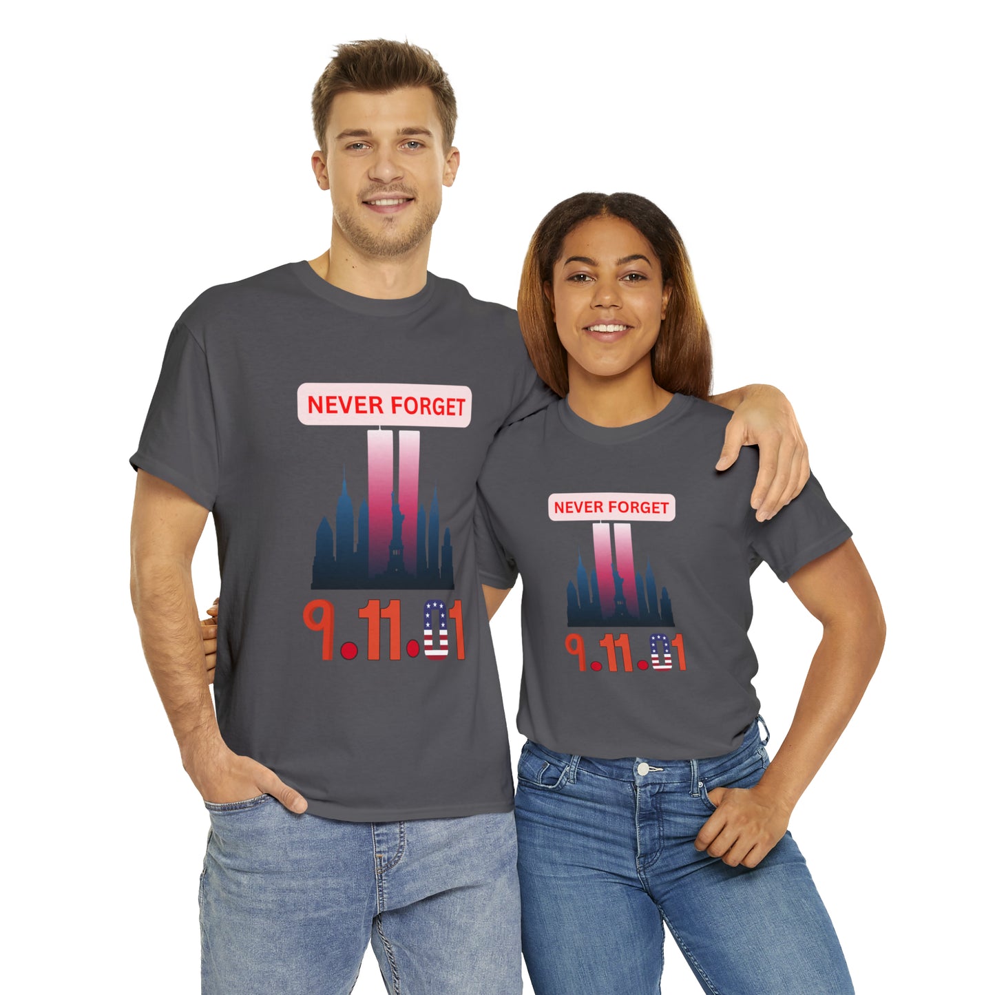 Unisex Heavy Cotton Tee- Never Forget 9/11/01