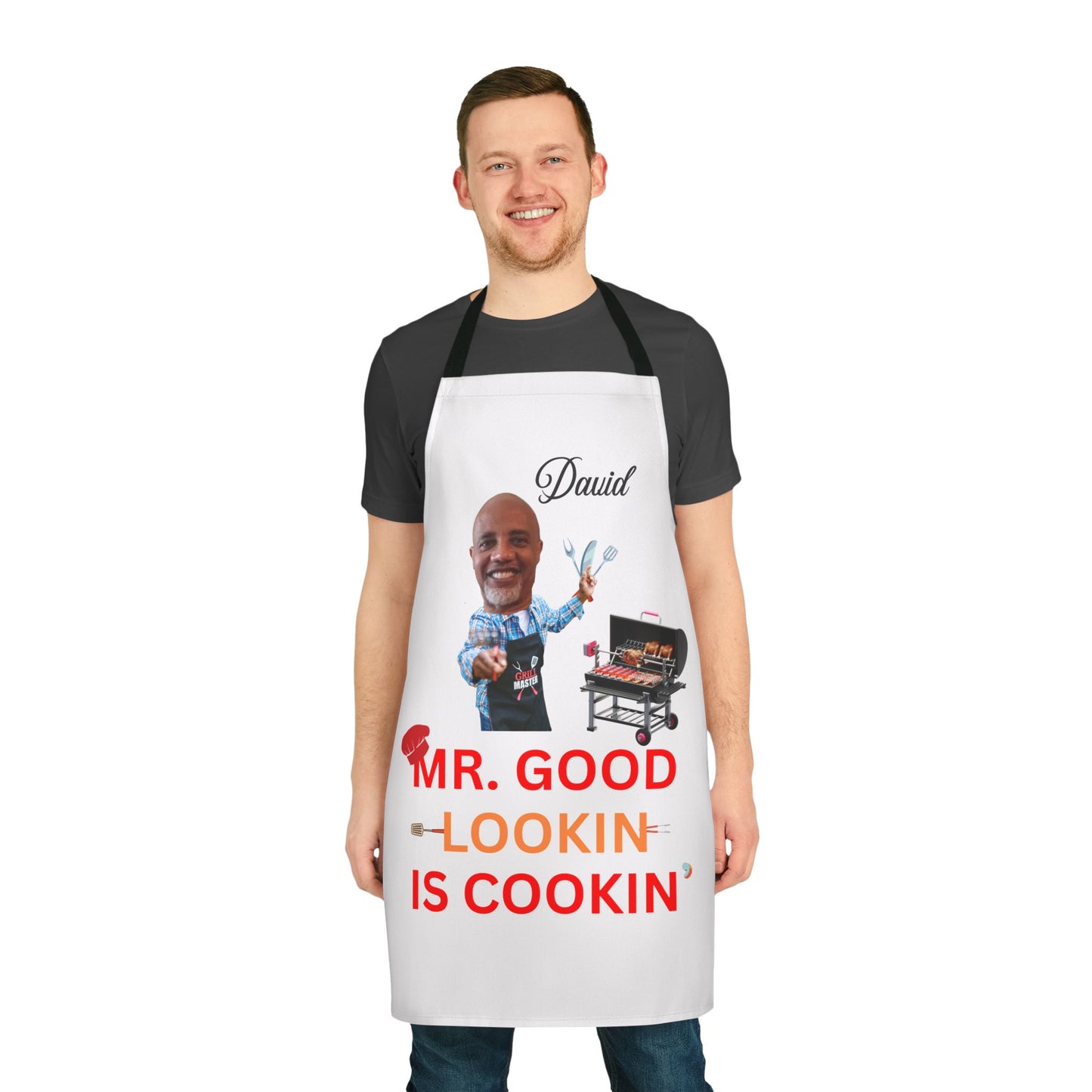 Stylish Chef Apron - Mr. Good Lookin' Is Cookin' | Perfect Gift for BBQ Lovers, Cooking Enthusiasts, Father's Day, Grilling, Kitchen