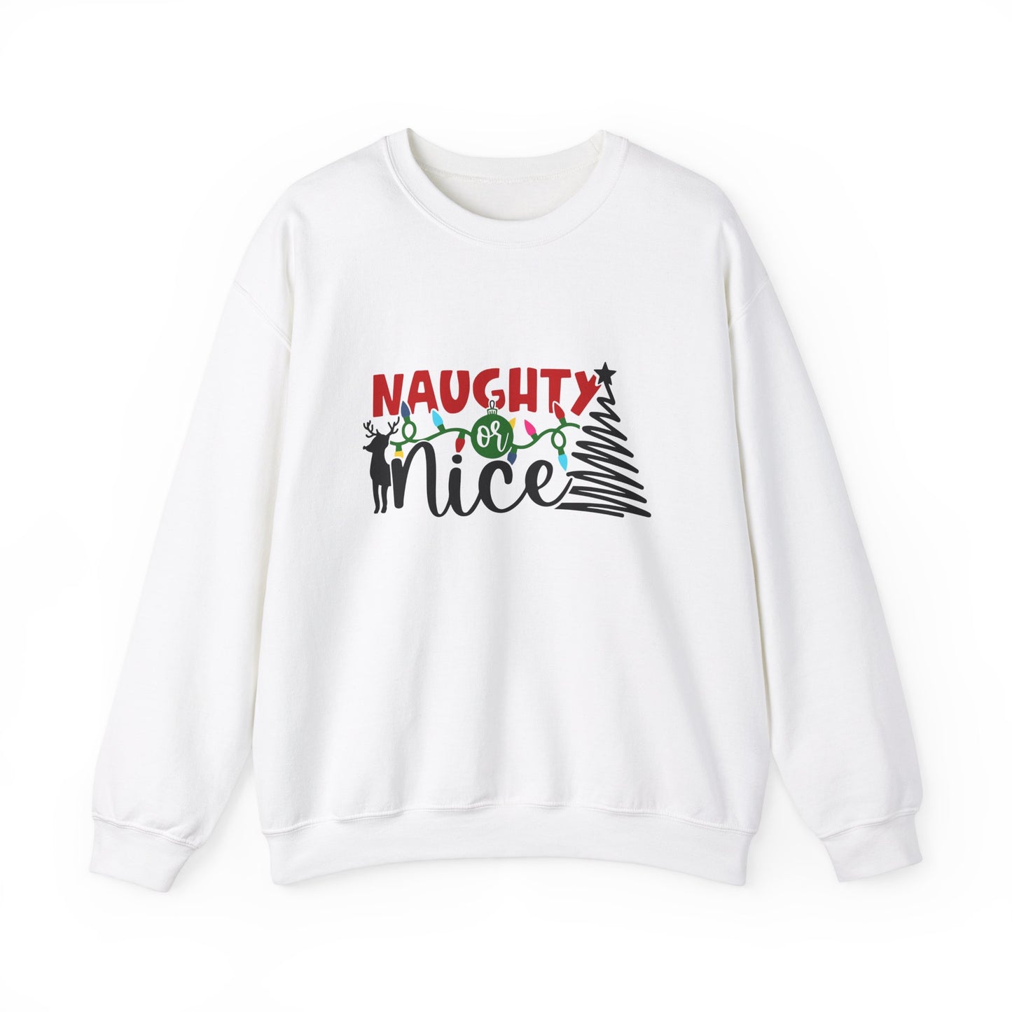 Naughty or Nice Unisex Heavy Blend Crewneck Sweatshirt, Funny T-shirt, Christmas Shirt, Christmas Slogan Shirts, Christmas Sweater, Santa Shirt