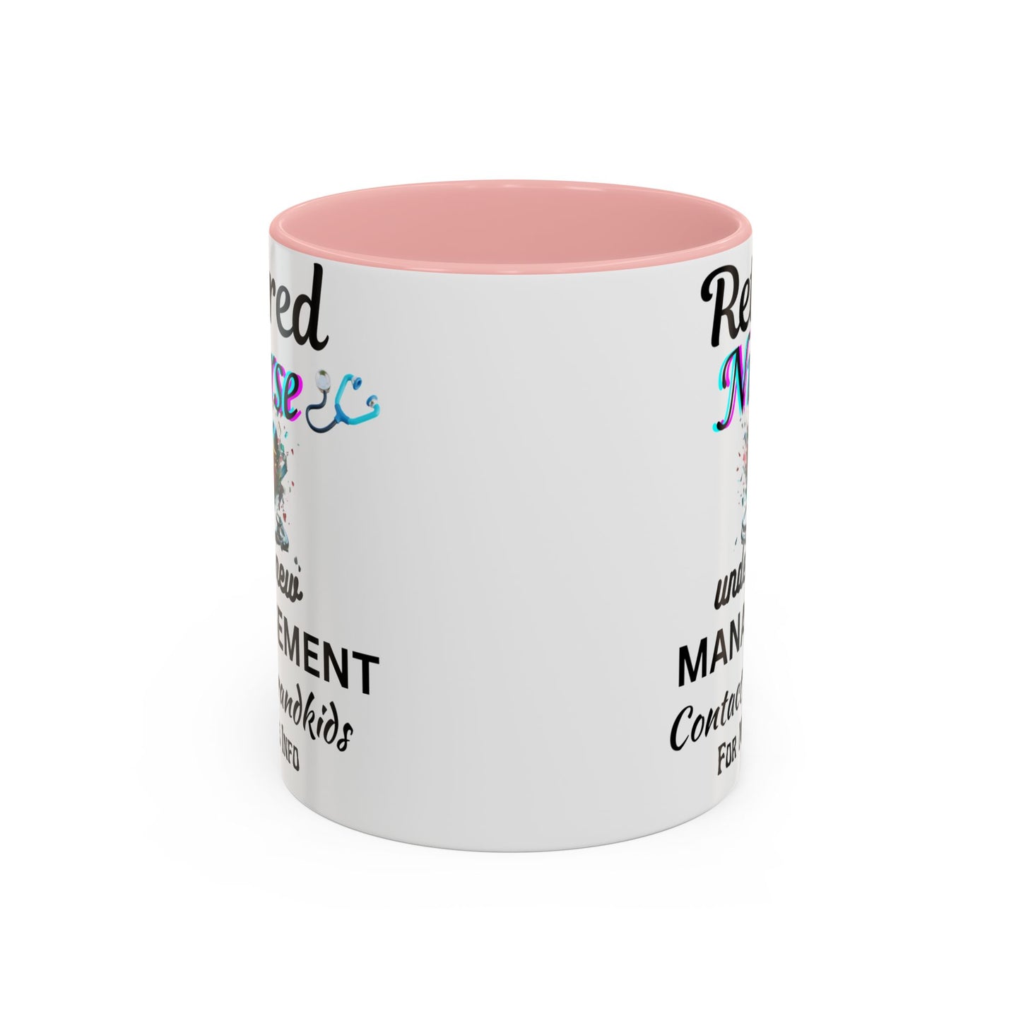 Retired Nurse Coffee Mug, Fun Gift for Retirement, Personalized Mug for Nurses, Coffee Cup for Grandkids Contact, Perfect for Holidays