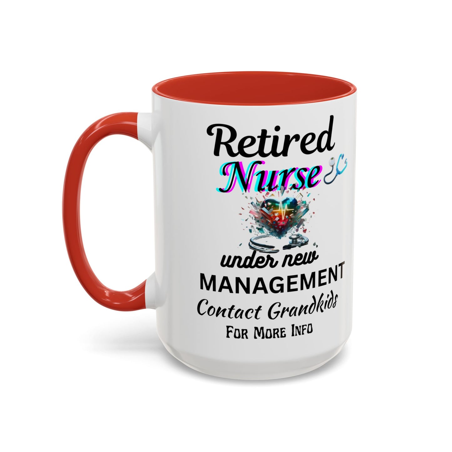 Retired Nurse Coffee Mug, Fun Gift for Retirement, Personalized Mug for Nurses, Coffee Cup for Grandkids Contact, Perfect for Holidays