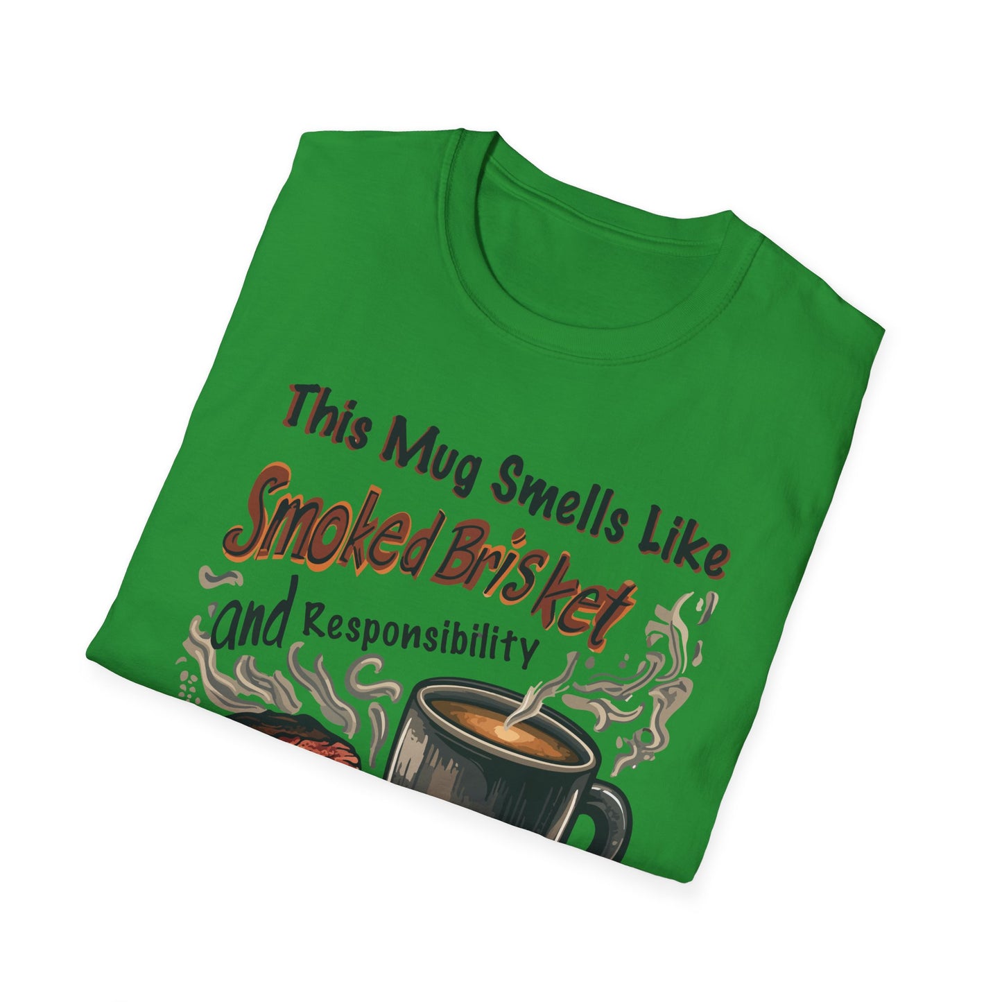 This Mug Smells Like Smoked Brisket T-Shirt | Father's Day Gift | Unisex Tee for Dads | Comfortable Casual Wear | Gift for Dad | Fire Theme