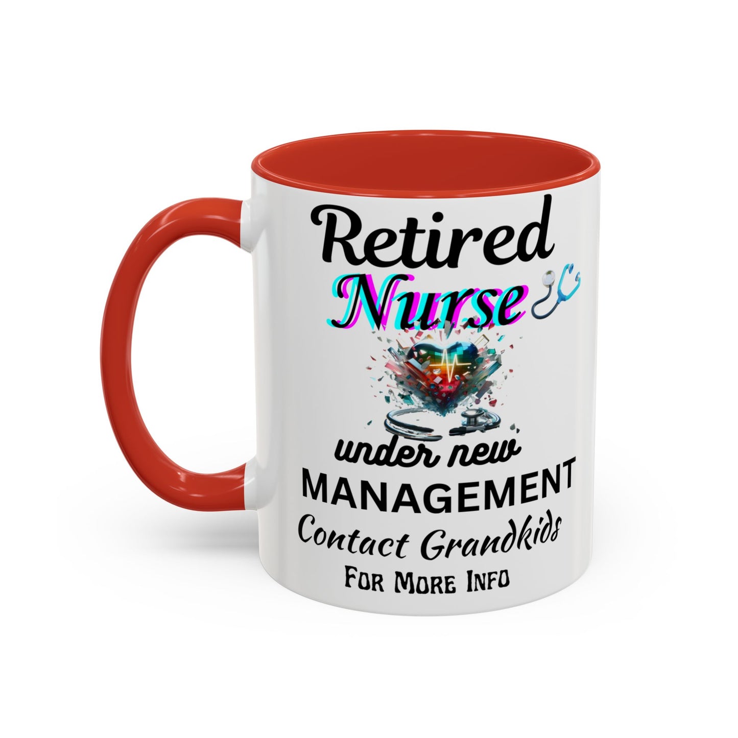 Retired Nurse Coffee Mug, Fun Gift for Retirement, Personalized Mug for Nurses, Coffee Cup for Grandkids Contact, Perfect for Holidays