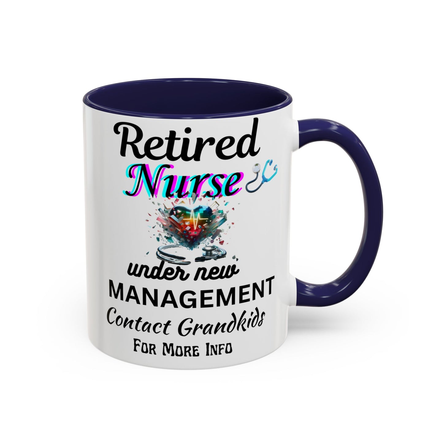 Retired Nurse Coffee Mug, Fun Gift for Retirement, Personalized Mug for Nurses, Coffee Cup for Grandkids Contact, Perfect for Holidays