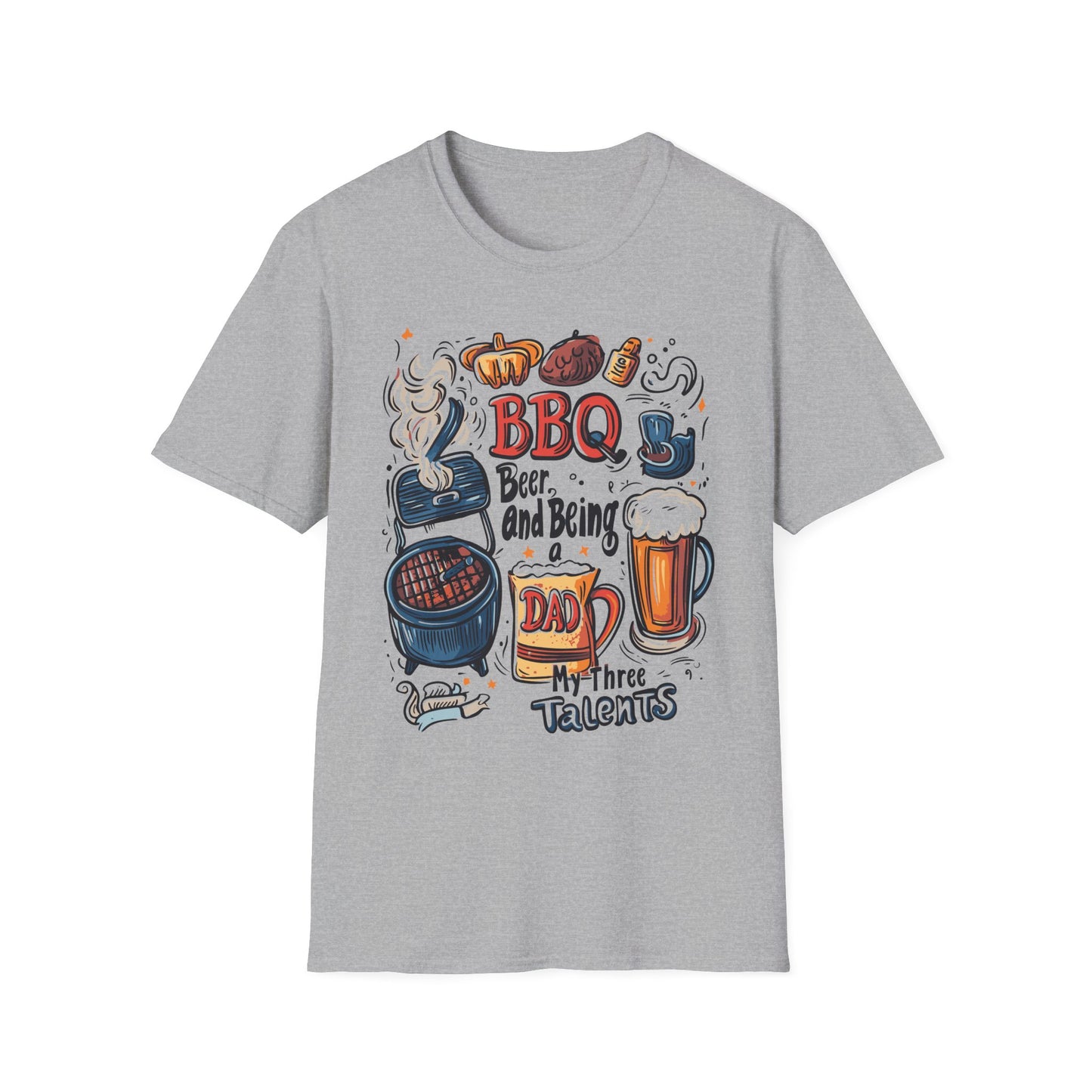 BBQ Beer and Being A Dad T-Shirt | Father's Day Gift | Unisex Tee for Dads | Comfortable Casual Wear | Gift for Dad | Fire Theme