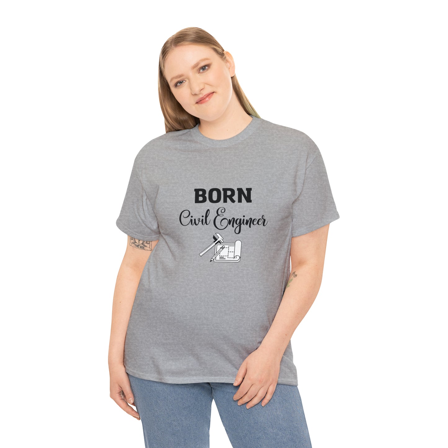 Born Civil Engineer Unisex Heavy Cotton Tee