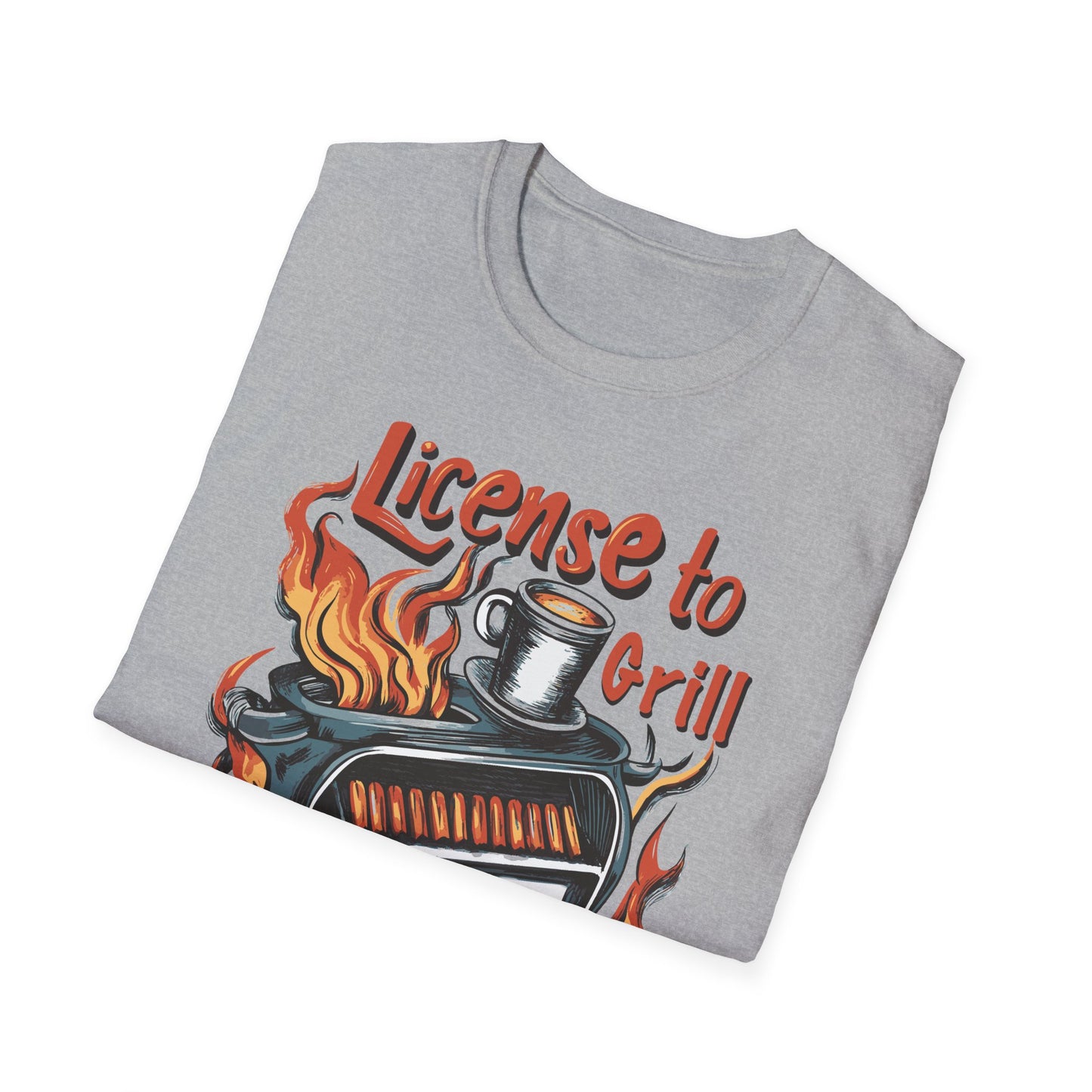 License to Grill T-Shirt | Father's Day Gift | Unisex Tee for Dads | Comfortable Casual Wear | Gift for Dad | Fire Theme