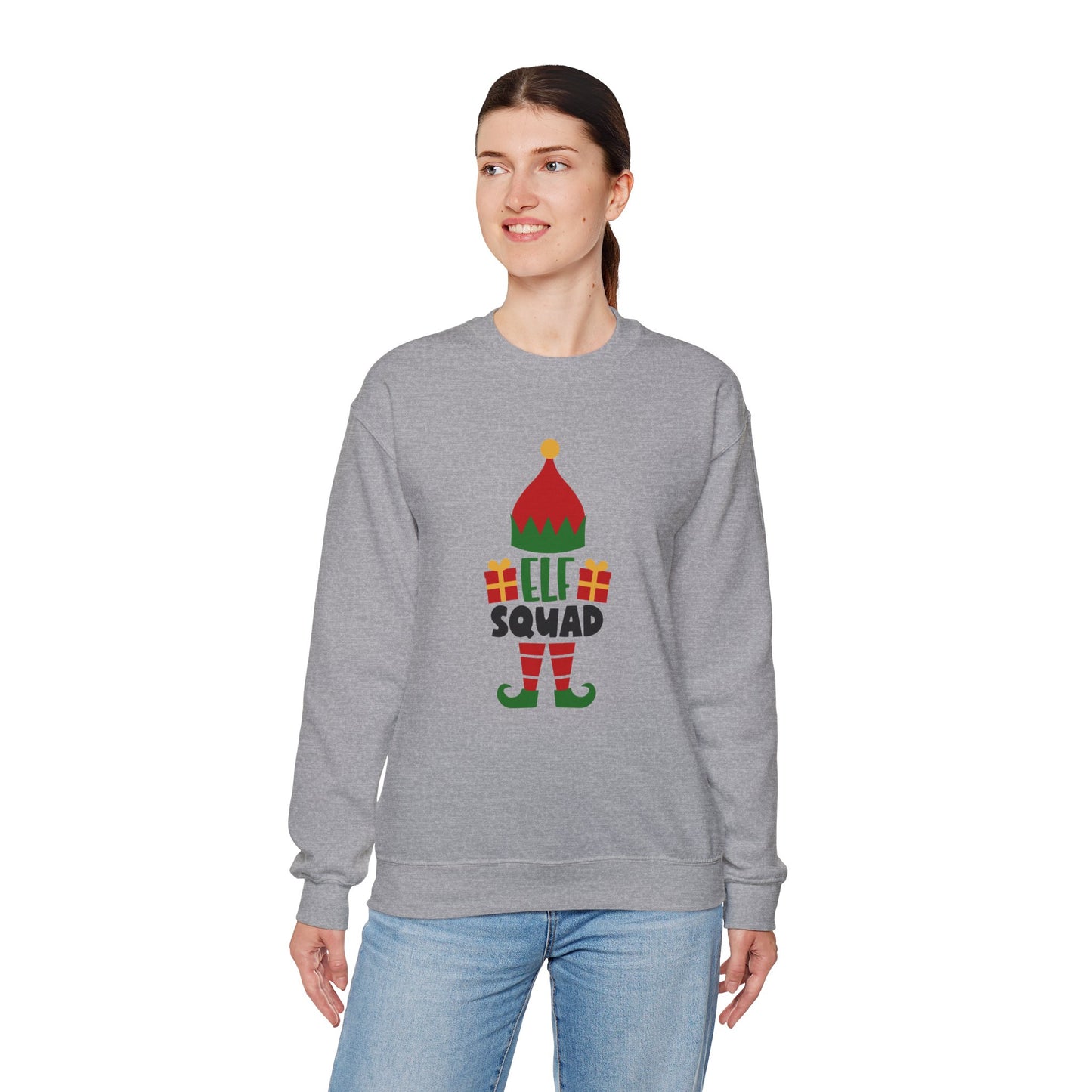 Elf Squad Unisex Heavy Blend Crewneck Sweatshirt, Funny T-shirt, Christmas Shirt, Christmas Slogan Shirts, Christmas Sweater, Santa Shirt