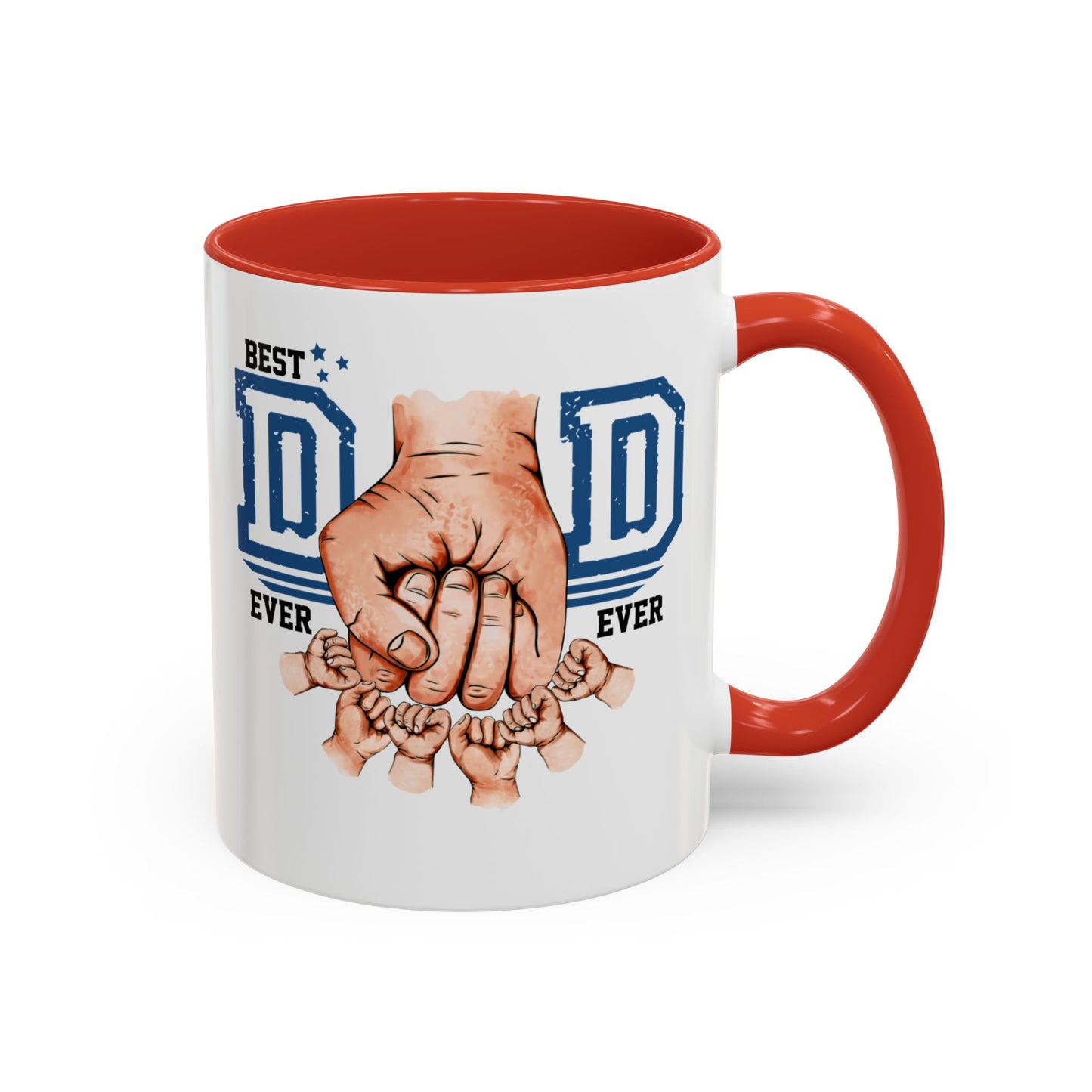6 kids Personalized Accent Mug - Vibrant Color Contrast Coffee Mug for Coffee Lovers and Dads