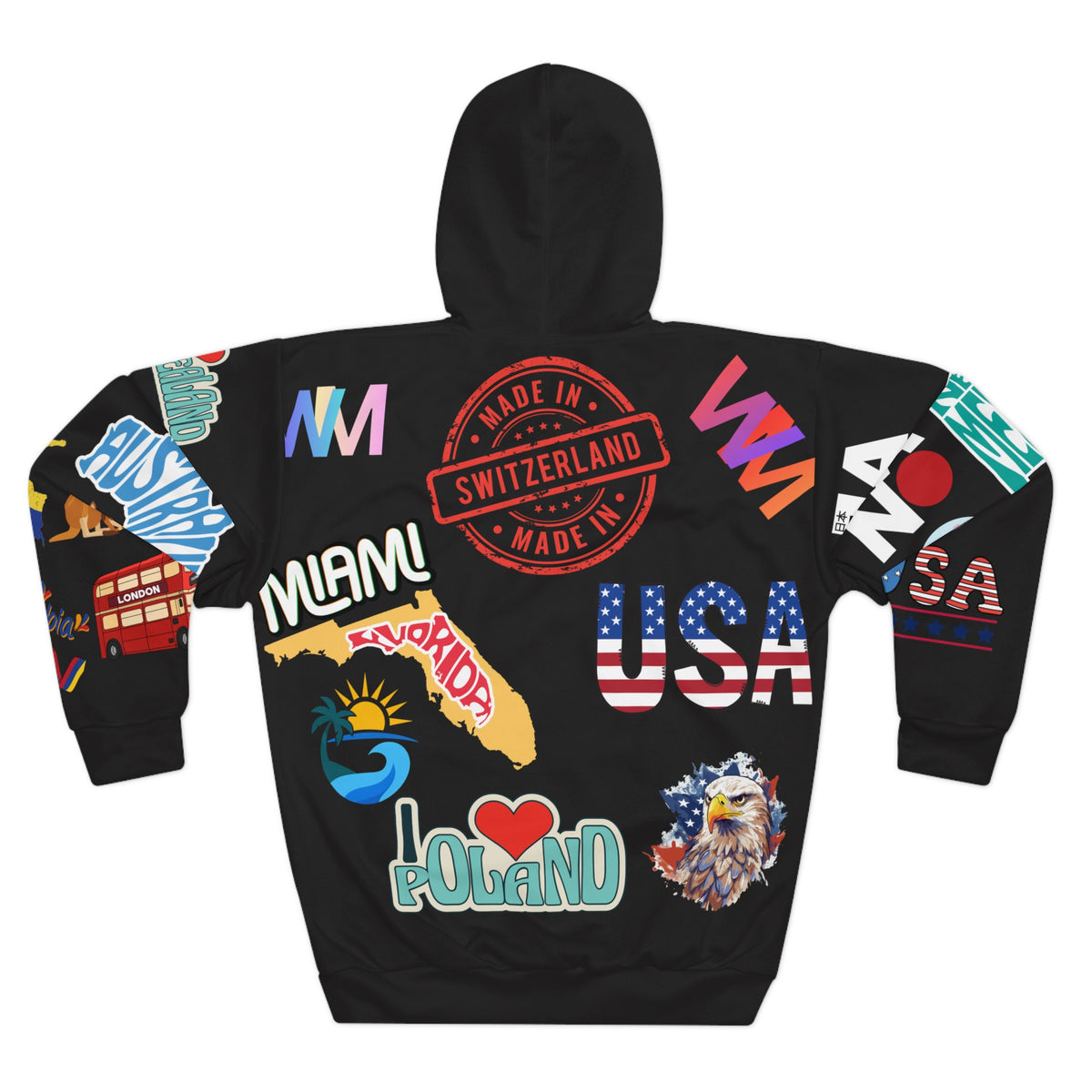 NYC and abroad Travel Souvenir Collage Pullover Hoodie