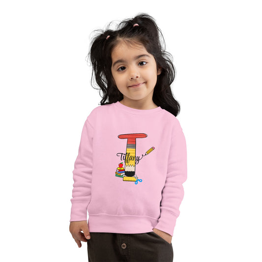 Custom name unisex alphabet sweatshirt for youth, toddlers & adults. Toddler and preschool gift, First Day Of School, fun shirt for youth