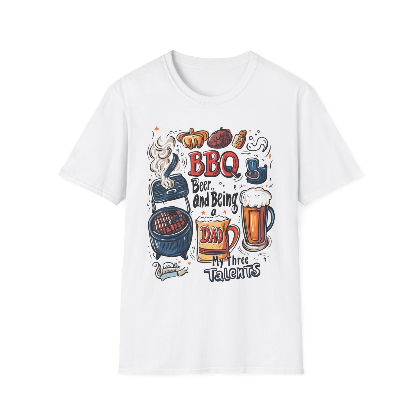 BBQ Beer and Being A Dad T-Shirt | Father's Day Gift | Unisex Tee for Dads | Comfortable Casual Wear | Gift for Dad | Fire Theme