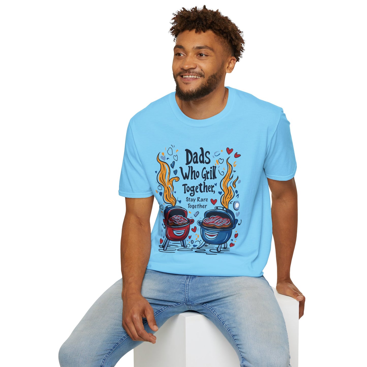 Dads Who Grill Together Stay Rare Together T-Shirt | Father's Day Gift | Unisex Tee for Dads | Comfortable Casual Wear | Gift for Dad | Fire Theme