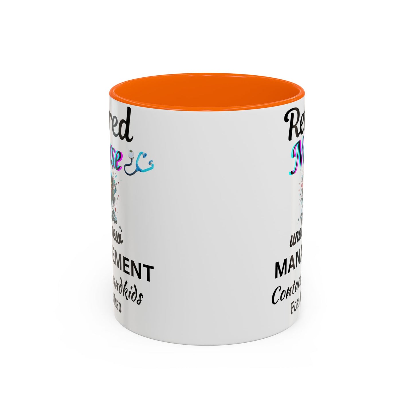 Retired Nurse Coffee Mug, Fun Gift for Retirement, Personalized Mug for Nurses, Coffee Cup for Grandkids Contact, Perfect for Holidays