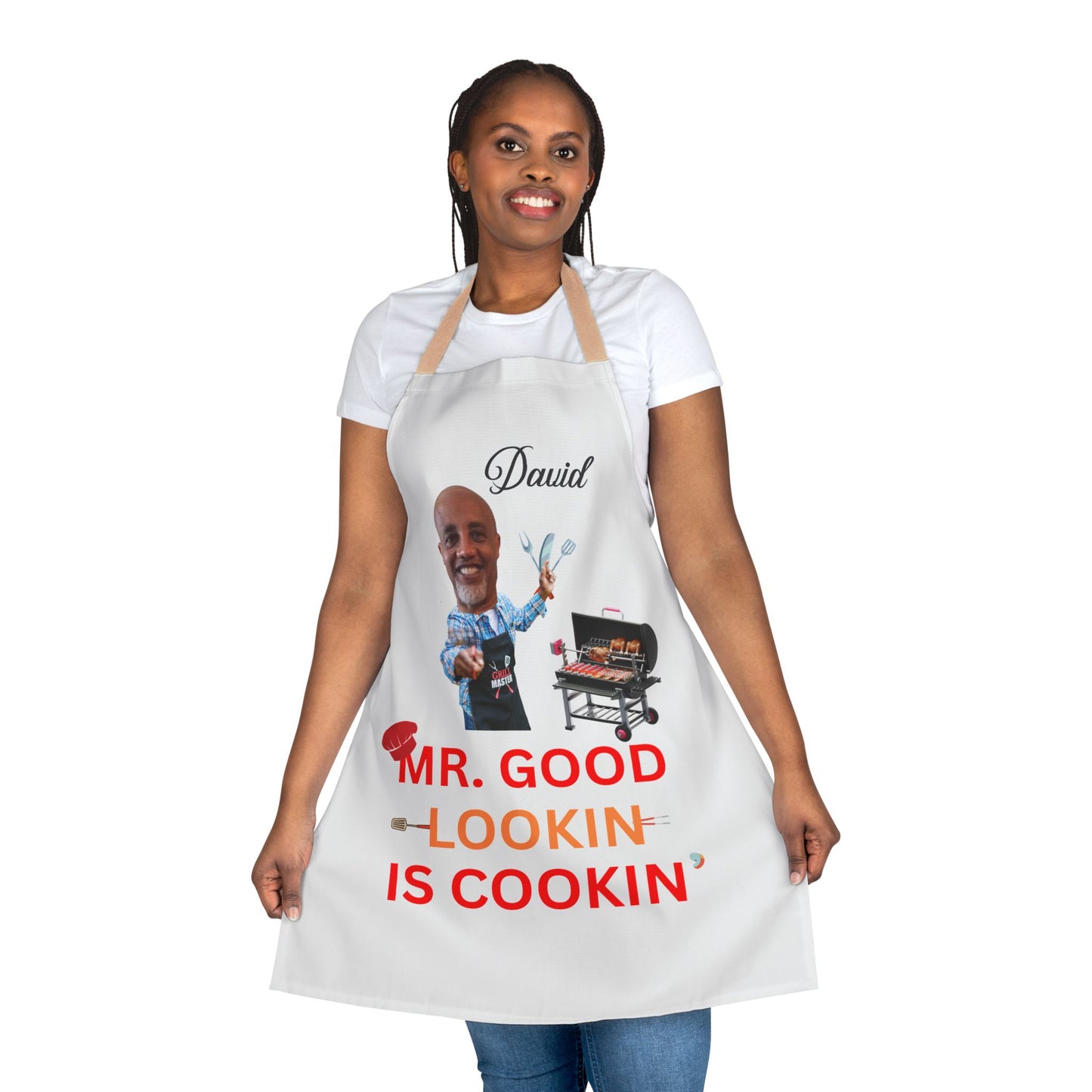 Stylish Chef Apron - Mr. Good Lookin' Is Cookin' | Perfect Gift for BBQ Lovers, Cooking Enthusiasts, Father's Day, Grilling, Kitchen