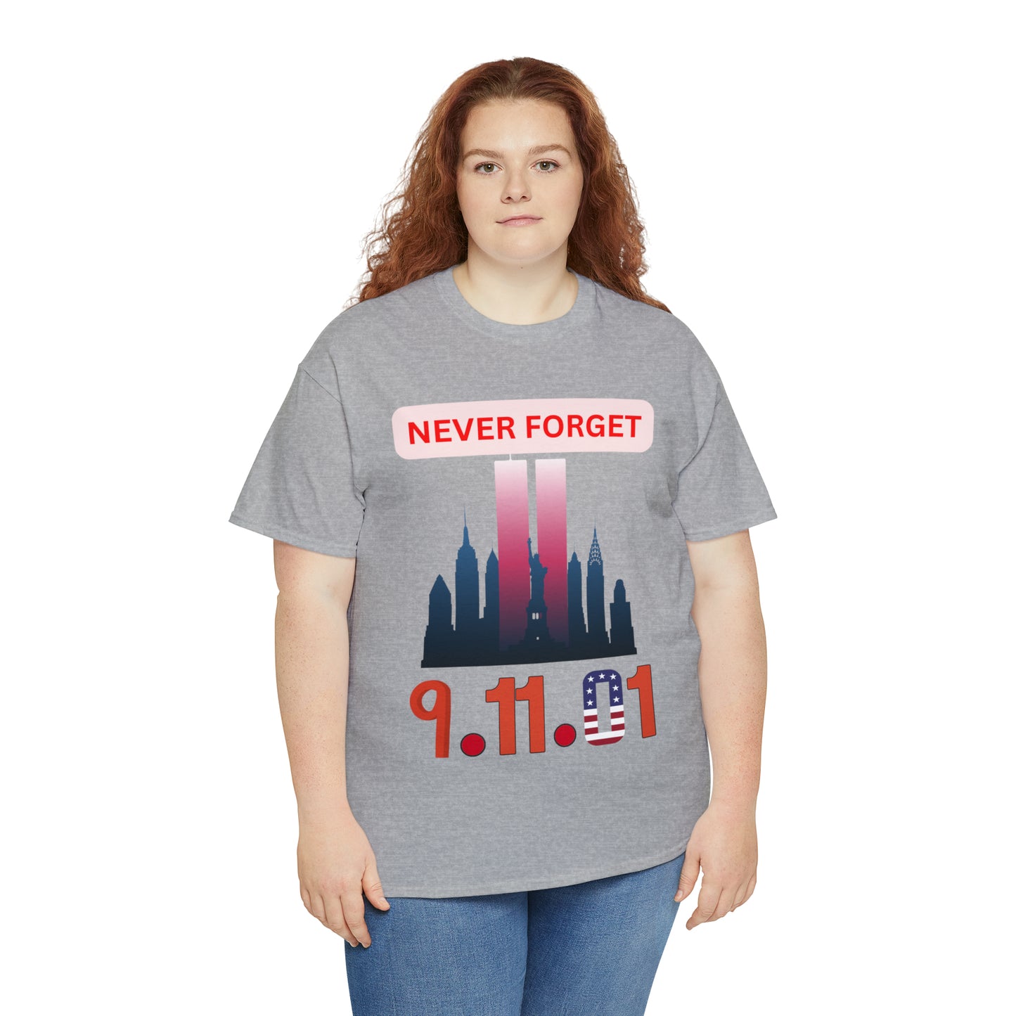 Unisex Heavy Cotton Tee- Never Forget 9/11