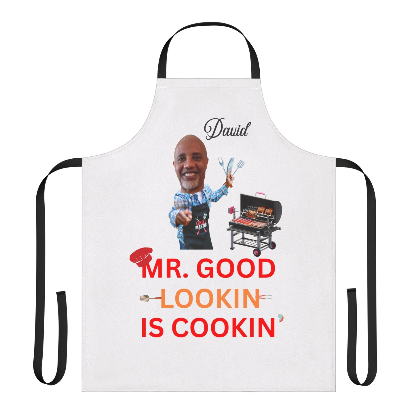 Stylish Chef Apron - Mr. Good Lookin' Is Cookin' | Perfect Gift for BBQ Lovers, Cooking Enthusiasts, Father's Day, Grilling, Kitchen