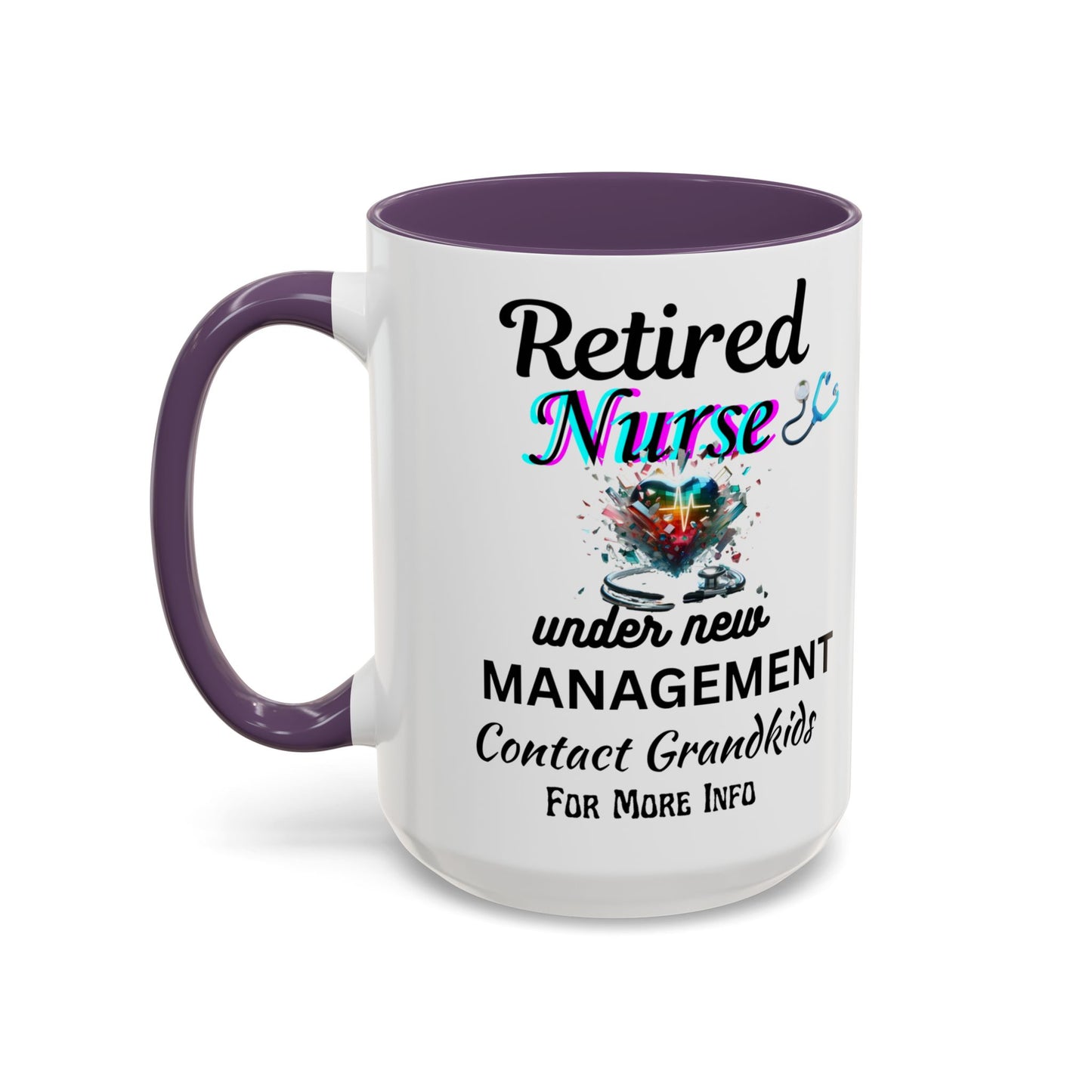 Retired Nurse Coffee Mug, Fun Gift for Retirement, Personalized Mug for Nurses, Coffee Cup for Grandkids Contact, Perfect for Holidays