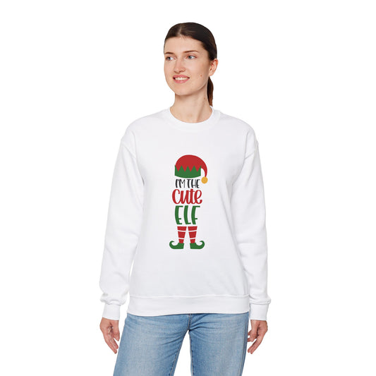 I'm the Cute Elf Unisex Heavy Blend Crewneck Sweatshirt, Funny T-shirt, Christmas Shirt, Christmas Slogan Shirts, Christmas Sweater, Santa Shirt