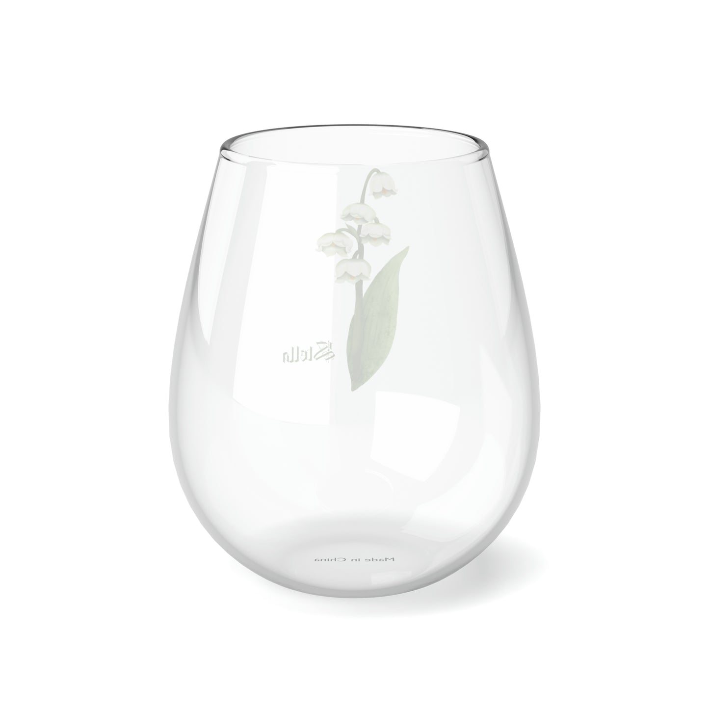 May PERSONALIZED Birth Flower Wine Glass, Birth Flower Gifts, Birth Flower wine glass, Birth Flower Gifts for Women, Gift for coworker, sister gift, birthday gift, Valentine gift, Stemless Wine Glass, 11.75oz