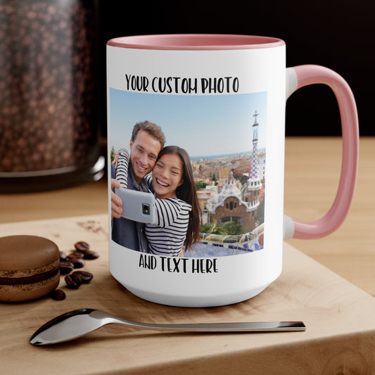 Customizable Logo-Text Mug , Photo Coffee Mug, Custom Mug Gift for Mom, Anniversary Gift for Her/Him, Christmas gift, Birthday Gift