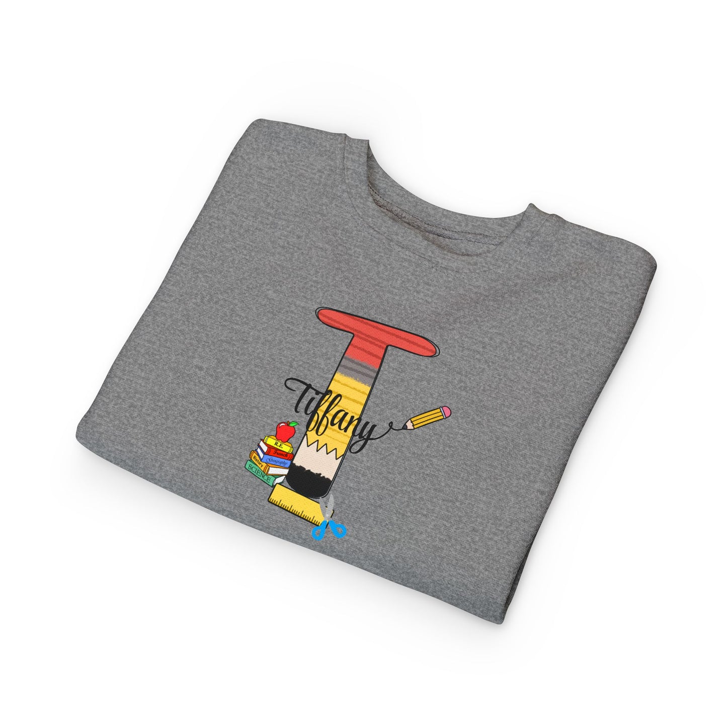 Custom name unisex alphabet sweatshirt for youth, toddlers & adults. Toddler and preschool gift, First Day Of School, fun shirt for youth