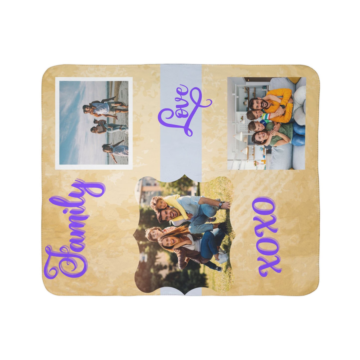 Template Custom Blanket Fleece Sherpa Blanket
