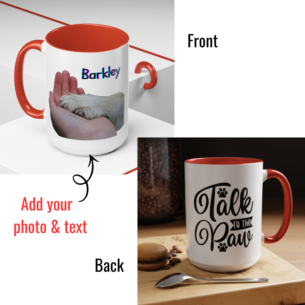 Custom Photo Mug with Text, Personalized Photo Coffee Mug, Double-Sided Print - 11oz & 15oz, Gift for Family, Friends