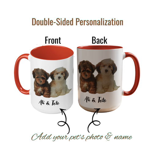 Custom Photo Mug with Text, Personalized Photo Coffee Mug, Double-Sided Print - 11oz & 15oz, Gift for Family, Friends