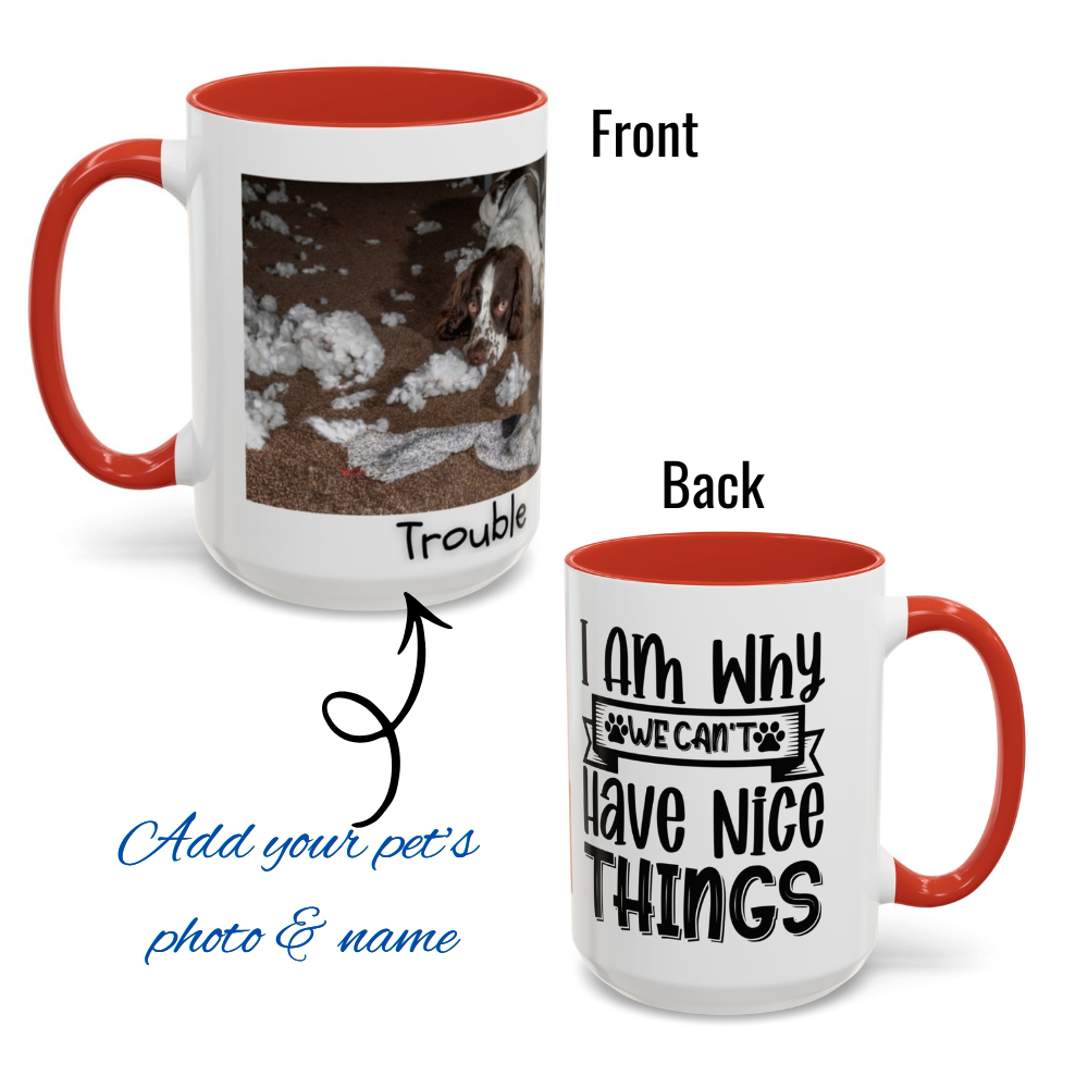 Custom Photo Mug with Text, Personalized Photo Coffee Mug, Double-Sided Print - 11oz & 15oz, Gift for Family, Friends