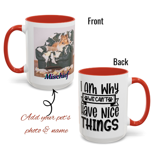 Custom Photo Mug with Text, Personalized Photo Coffee Mug, Double-Sided Print - 11oz & 15oz, Gift for Family, Friends