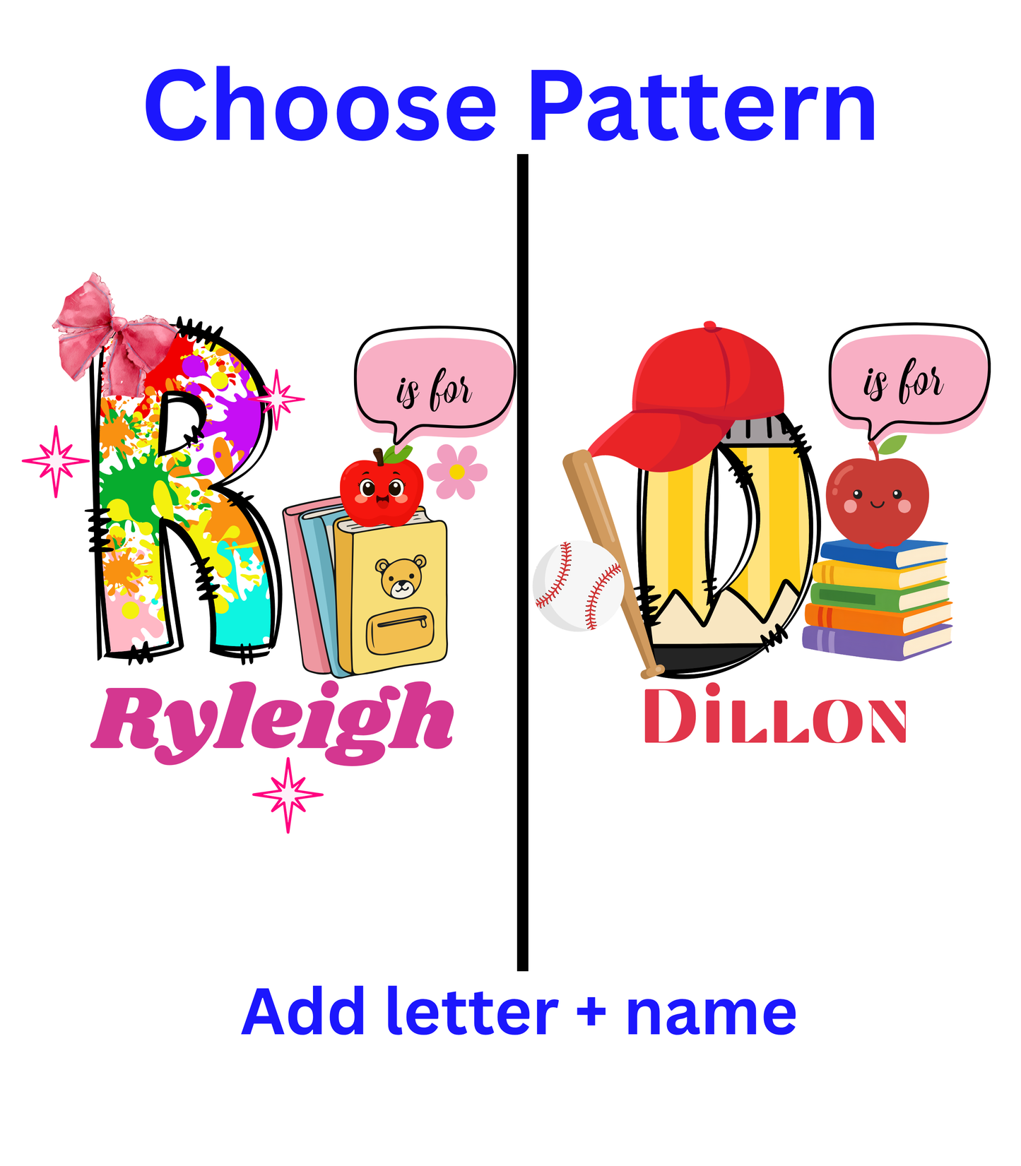 Custom Kids Back to School Tee, Alphabet Name Letter Shirt, First Day of Pre-K Tshirt, Kids Name School Shirt, Toddler 1st Day of School TeeYouth Bella Canvas 3001Y-Swiftpod