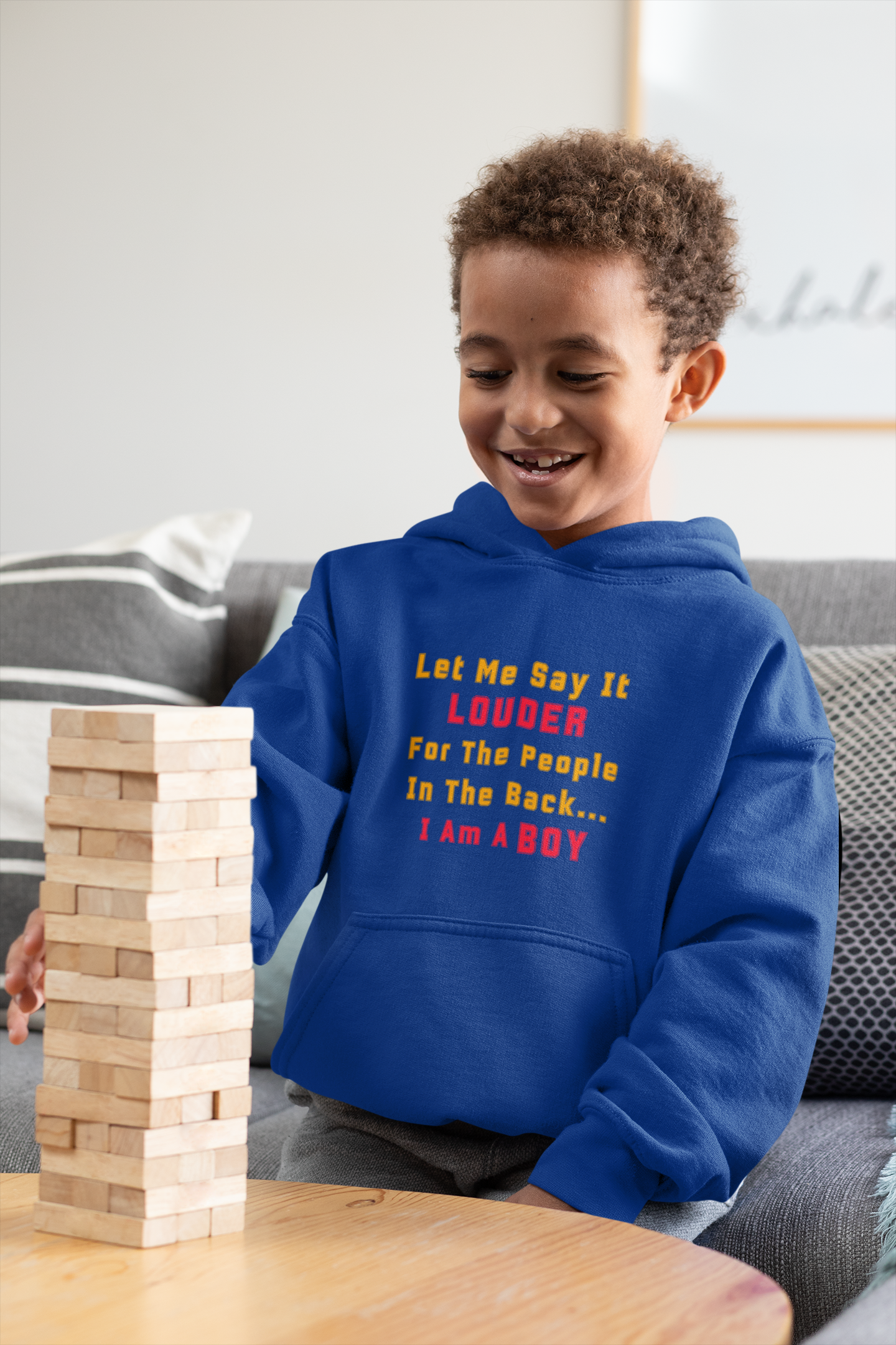 Boy Toddler Pullover Fleece Hoodie - Let Me Say It Louder Design