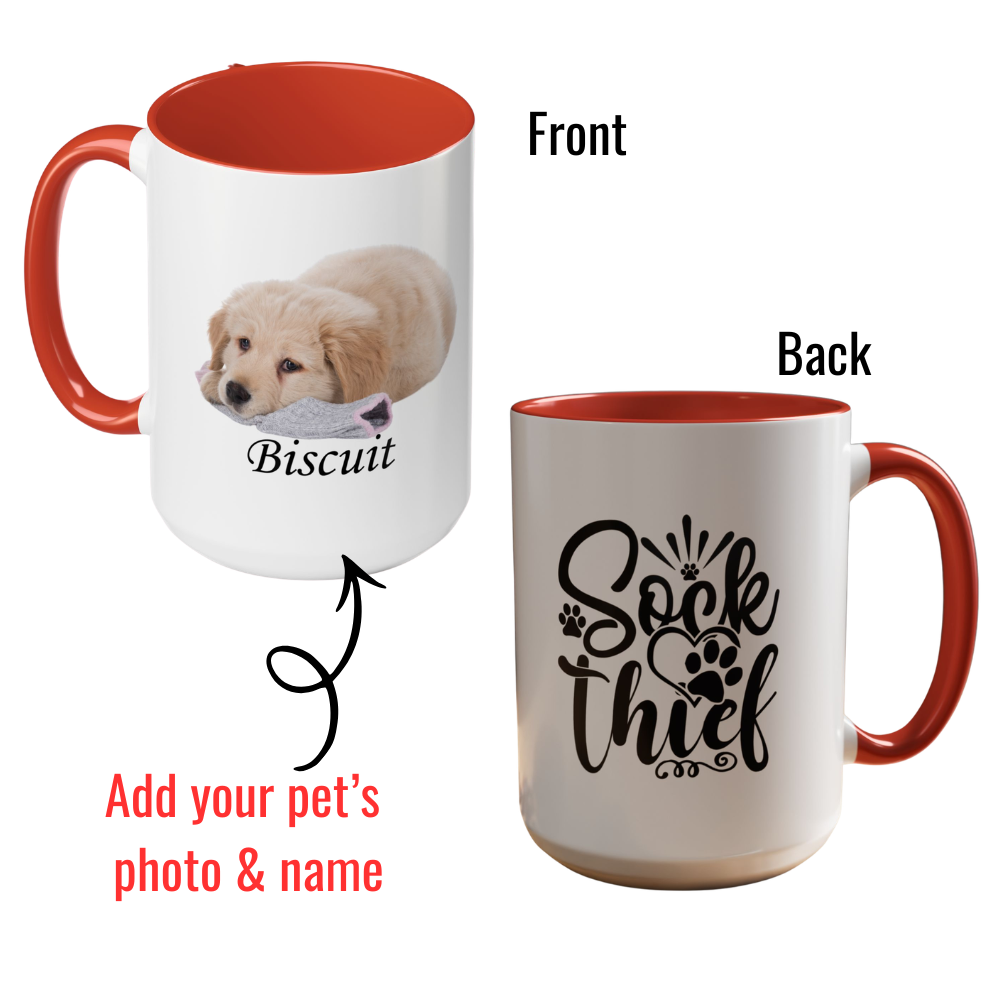 Custom Photo Mug with Text, Personalized Photo Coffee Mug, Double-Sided Print - 11oz & 15oz, Gift for Family, Friends