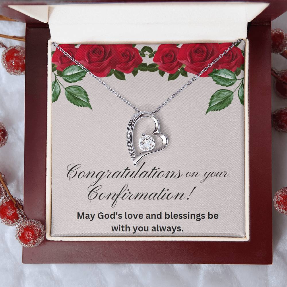 Forever Love Necklace, Confirmation Necklace, Christian Gift, Gift from Godparent, Gift from Parent, Gift Necklace, Baptism Gift, First Communion, Faith, Christening, Confirmation, Confirmation Gift for Girls Catholic, Holy Confirmation for Girls