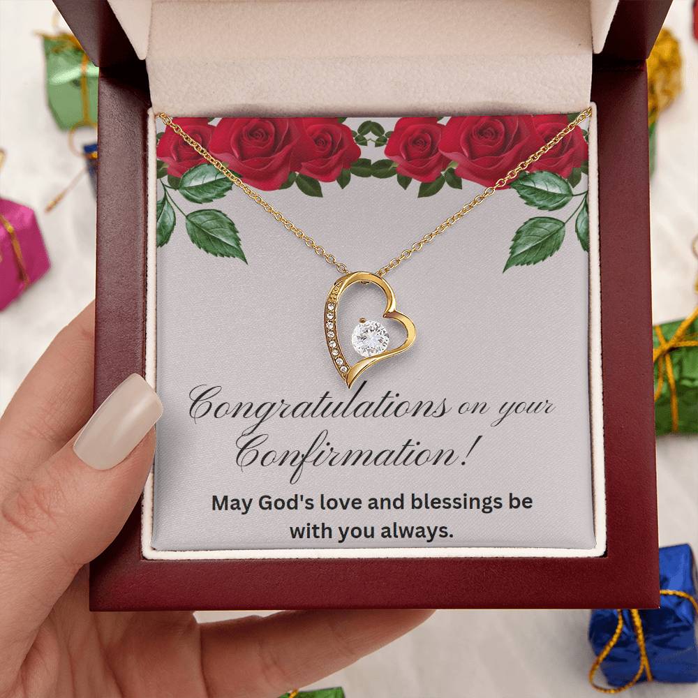 Forever Love Necklace, Confirmation Necklace, Christian Gift, Gift from Godparent, Gift from Parent, Gift Necklace, Baptism Gift, First Communion, Faith, Christening, Confirmation, Confirmation Gift for Girls Catholic, Holy Confirmation for Girls